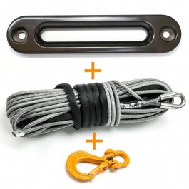 Nakatanenga winch rope dyneema grey with winch window and hook