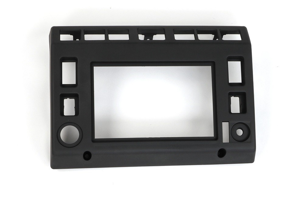 2-DIN console / fascia plate / faceplate black for Land Rover Defender TD5, 2002-2007