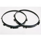 Black stainless steel mounting rings for 7" main headlights Land Rover Defender