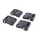 Offroad Monkeys 4 Door Hinges high-strength aluminium, milled, black for Land Rover Defender 2 Doors