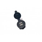 Dual USB socket round - 2 x 2.1A