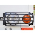 Rear indicator, rear light / rear fog light protection for Defender, black powder coated.