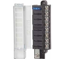 BlueSea fuse box with cover for 8 blade-type fuses 