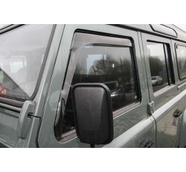 Wind deflectors front in smoke-grey, black or clear for Land Rover Defender 