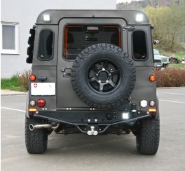 Spare wheel carrier stainless steel black for Land Rover Defender SW/HT to 2001 by Nakatanenga